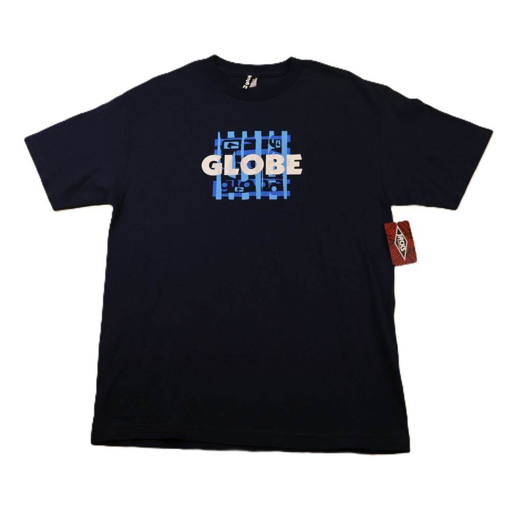 NWT Globe Mens Large T-Shirt Navy Blue Graphic Print Skate Streetwear Tee